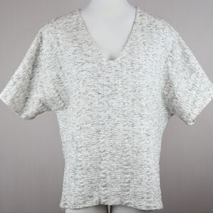 Zara Textured Cream V-Neck Tee
